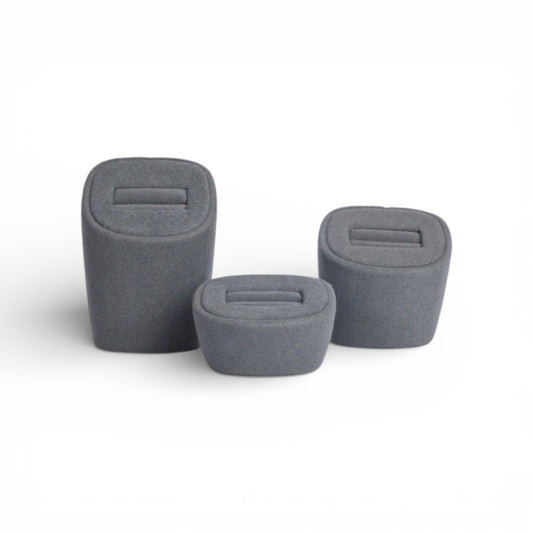 Micro Fabric Ring Holder Set – Oval Form (3 Pieces)