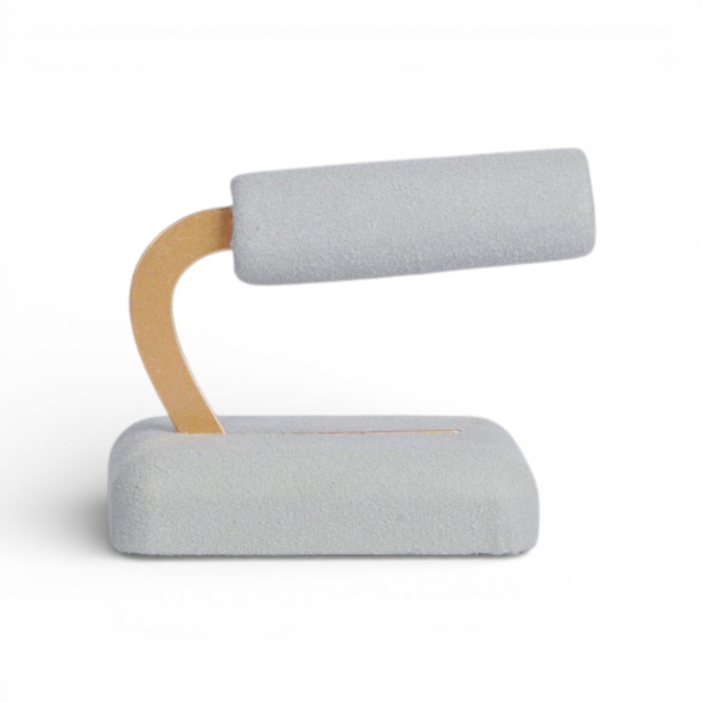 Micro Fabric Cylindrical Ring Display Stand with Metal Support