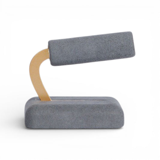 Micro Fabric Cylindrical Ring Display Stand with Metal Support