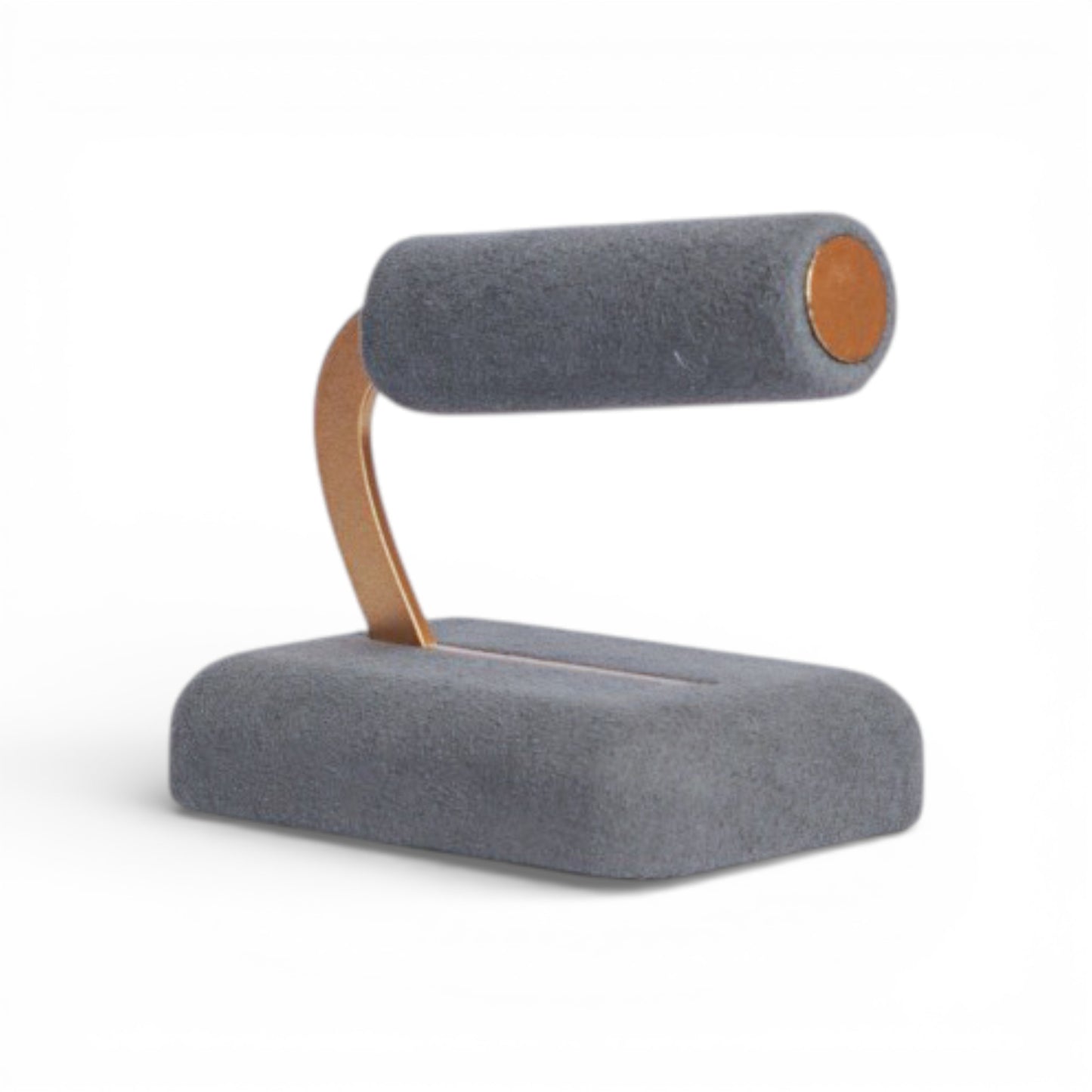 Micro Fabric Cylindrical Ring Display Stand with Metal Support