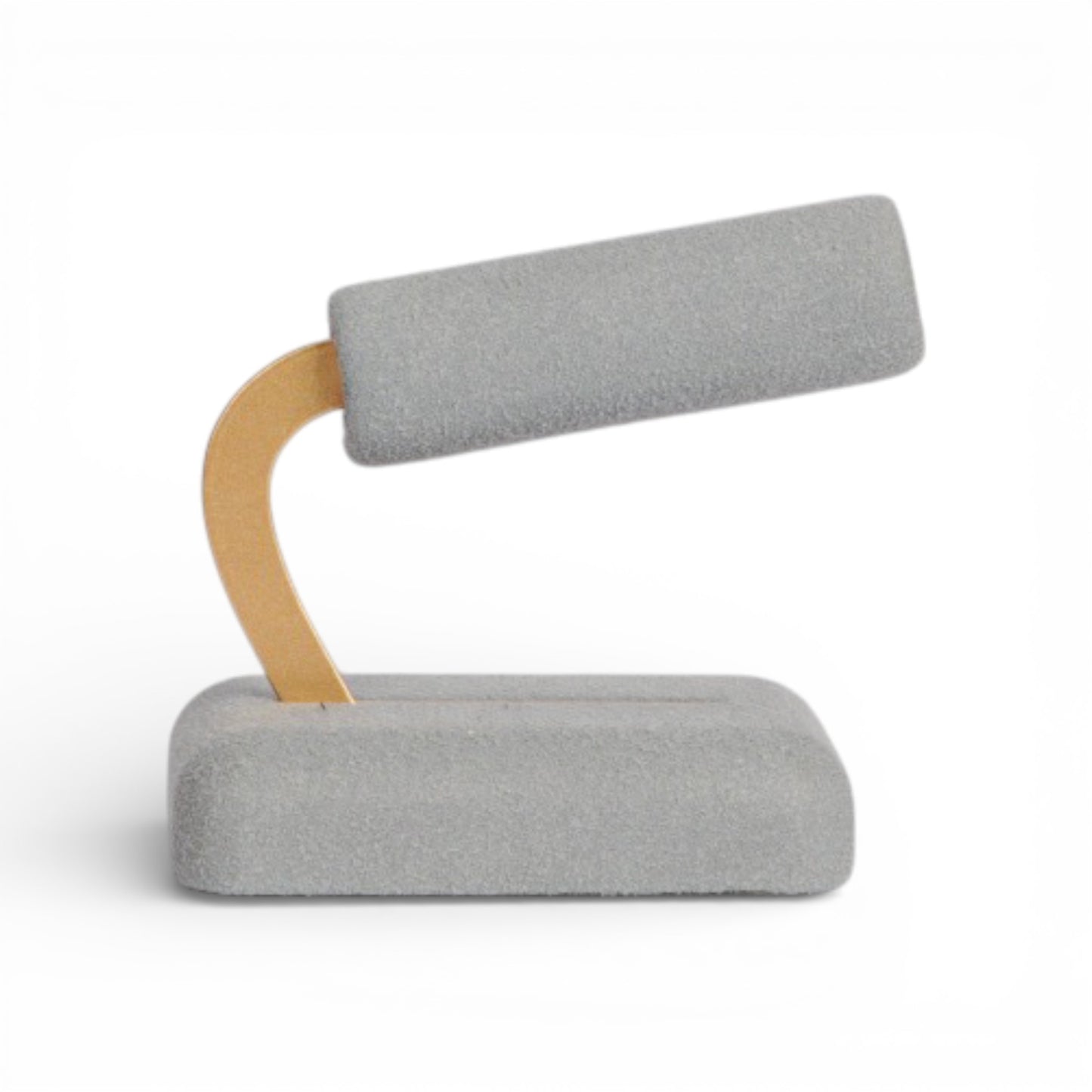 Micro Fabric Cylindrical Ring Display Stand with Metal Support