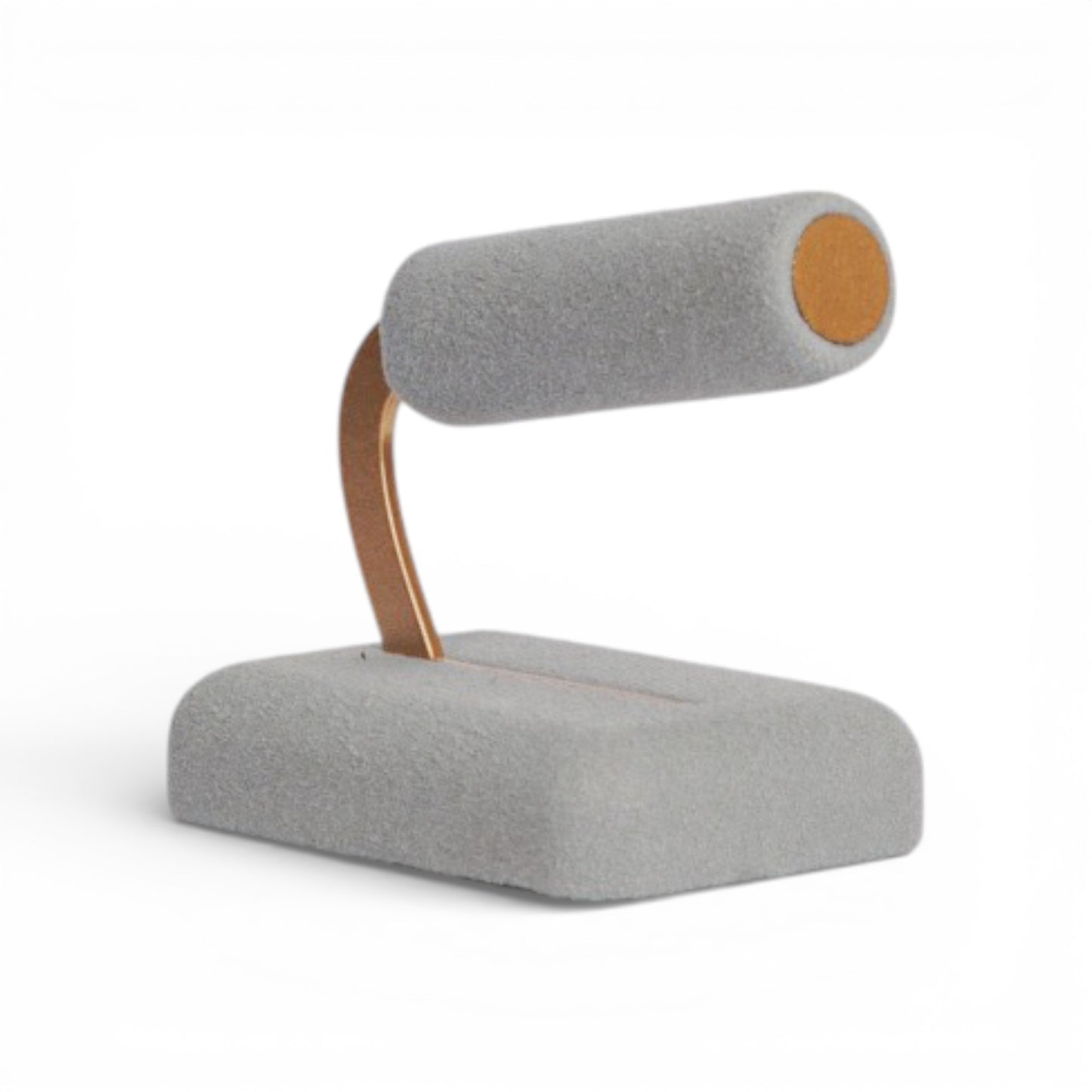 Micro Fabric Cylindrical Ring Display Stand with Metal Support