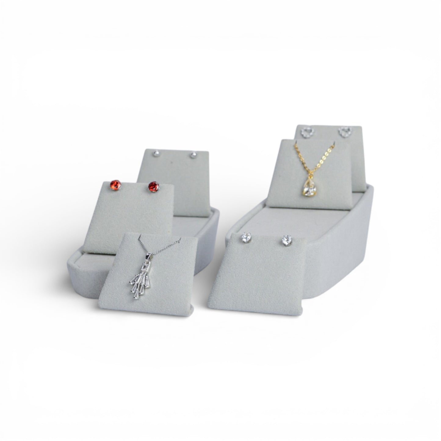 Micro Fabric Necklace Display Set – Stepped Rising Form