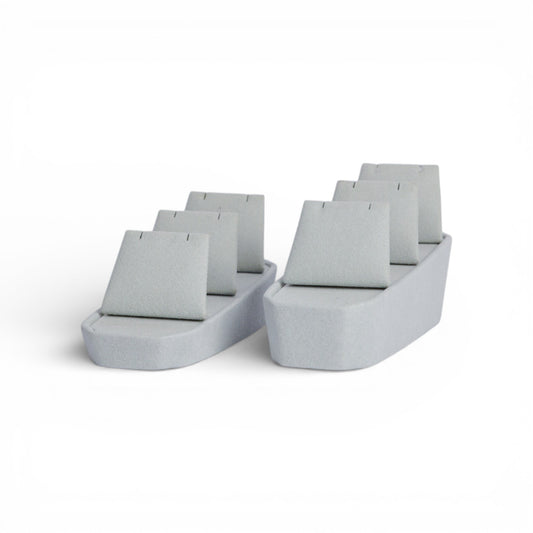 Micro Fabric Necklace Display Set – Stepped Rising Form