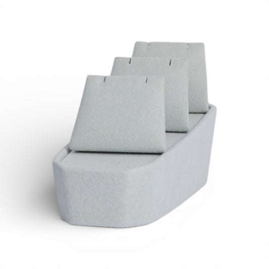 Micro Fabric Necklace Display – Stepped Rising Form (Single Piece)